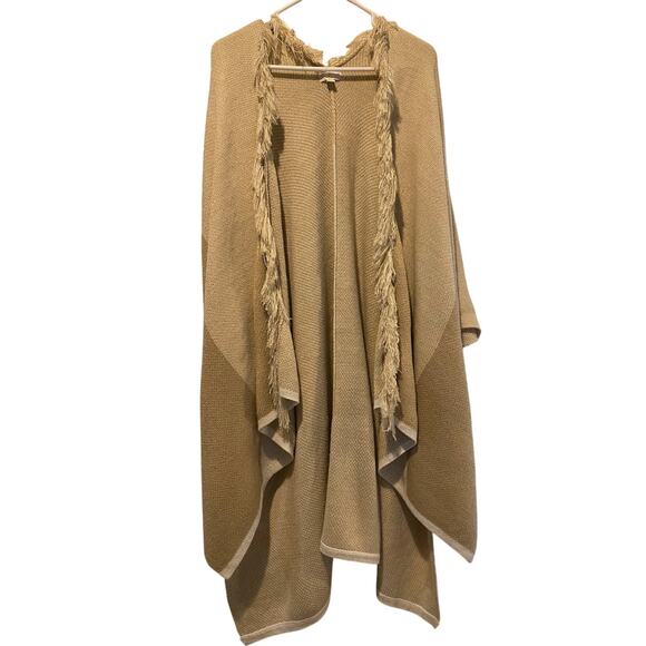 Charming Charlie Open Front Shawl Sweater Wrap Oversized Small Cream Beige Tan - Picture 1 of 9